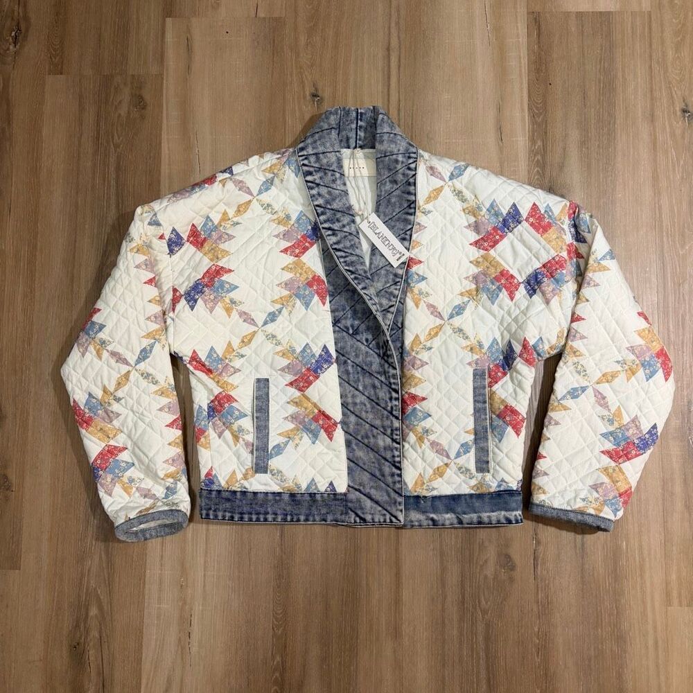 BlankNYC Making Memories Quilted Patchwork Jacket Cottagecore Country Chic XS